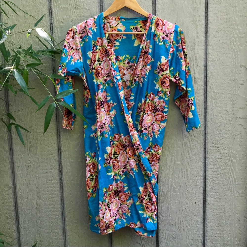 long floral wrap cardigan swimsuit coverup